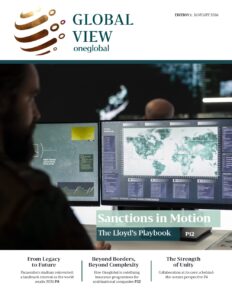 Global View newsletter cover from oneglobal, Edition 01 on risk and insurance insights