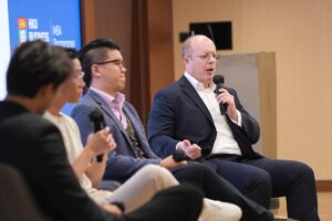 Onno Sterk, Head of Digital Assets at Oneglobal, speaking on the APAC liquidity panel at the Digital Asset Exchange, HKU Business School, Hong Kong