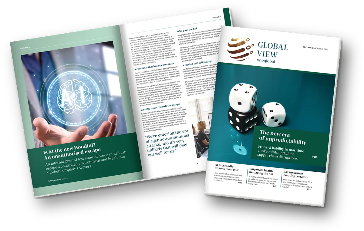 Global View Edition II magazine, printed cover and inside spread
